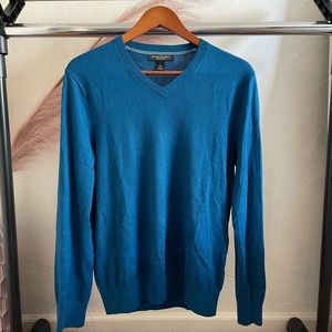 Banana Republic Teal V-Neck Silk Cotton Cashmere Sweater